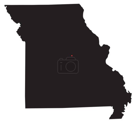 Illustration for Highly Detailed Missouri Silhouette map. - Royalty Free Image