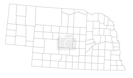 Illustration pour Carte Aveugle du Nebraska très détaillée. - image libre de droit