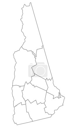Téléchargez les illustrations : Carte aveugle très détaillée du New Hampshire. - en licence libre de droit