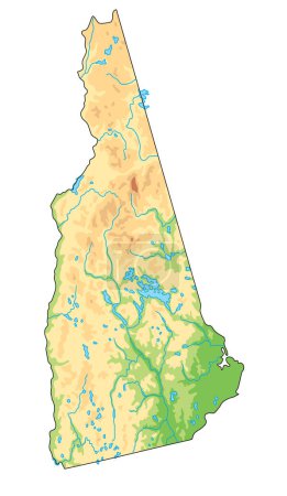 Illustration for High detailed New Hampshire physical map. - Royalty Free Image