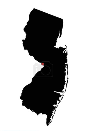 Téléchargez les illustrations : Carte de Silhouette du New Jersey très détaillée. - en licence libre de droit