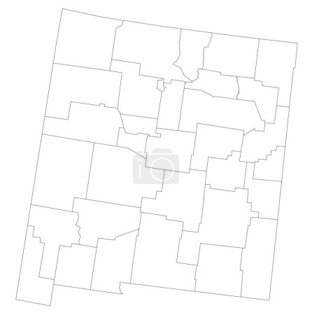 Ilustración de Mapa ciego de Nuevo México altamente detallado. - Imagen libre de derechos