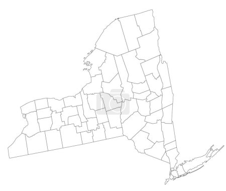 Ilustración de Mapa ciego de Nueva York muy detallado. - Imagen libre de derechos
