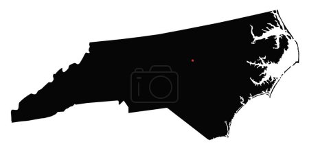Téléchargez les illustrations : Carte de la Silhouette de Caroline du Nord très détaillée. - en licence libre de droit