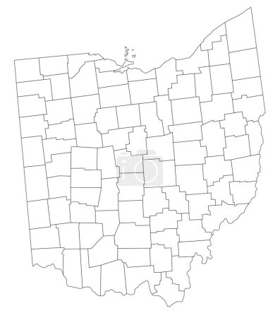 Ilustración de Mapa ciego de Ohio altamente detallado. - Imagen libre de derechos