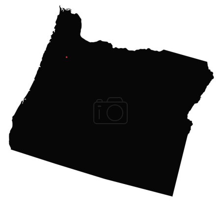 Ilustración de Mapa de Oregon Silhouette altamente detallado. - Imagen libre de derechos