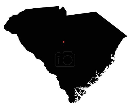 Illustration for Highly Detailed South Carolina Silhouette map. - Royalty Free Image