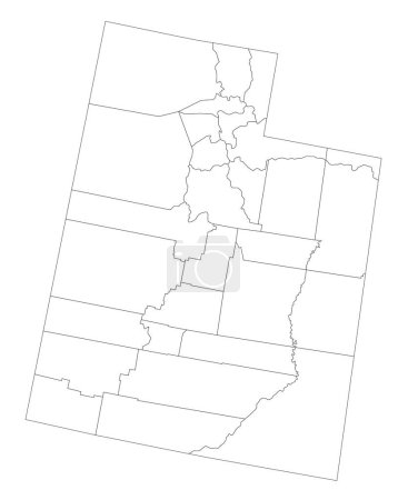 Ilustración de Mapa ciego de Utah altamente detallado. - Imagen libre de derechos