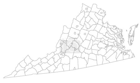 Illustration for Highly Detailed Virginia Blind Map. - Royalty Free Image
