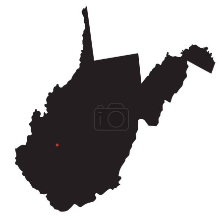 Ilustración de Mapa altamente detallado de West Virginia Silhouette. - Imagen libre de derechos