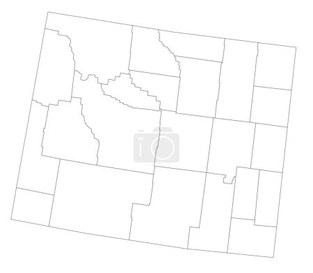 Téléchargez les illustrations : Carte Aveugle du Wyoming très détaillée. - en licence libre de droit