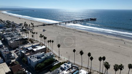 Photo for Venice Pier At Los Angeles In California United States. Coast City Landscape. Seascape Beach. Venice Pier At Los Angeles In California United States. - Royalty Free Image