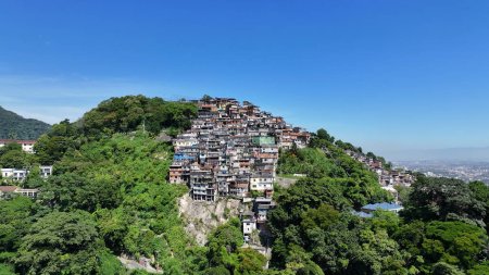 Photo for Favela Tour At Rio De Janeiro Brazil. Shantytown Landscape. Tijuca National Park. Rio De Janeiro Brazil. Social Inequality Background. Favela Tour At Rio De Janeiro In Rio De Janeiro Brazil. - Royalty Free Image