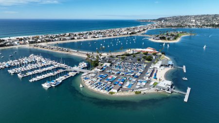 Photo for Mission Bay At San Diego In California United States. Paradise Beach Scenery. Seascape Harbor. Mission Bay At San Diego In California United States. - Royalty Free Image