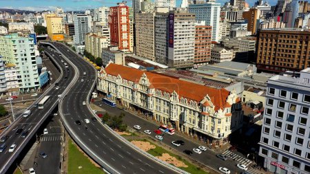 Photo for Porto Alegre Brazil. Brazilian city skyline landmark. Buildings at downtown city of Porto Alegre state of Rio Grande do Sul Brazil. - Royalty Free Image