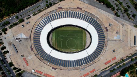 Photo for Belo Horizonte Minas Gerais Brazil. Aerial view of Mineirao Stadium at downtown Belo Horizonte Minas Gerais Brazil. Tourism postcard. Travel destination. Vacation travel. - Royalty Free Image