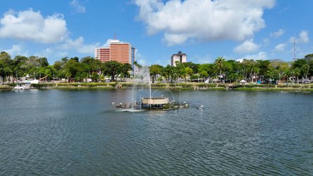 Photo for Lake Park  at Joao Pessoa in Paraiba Brazil. Brazil Northeast. Outdoor downtown landscape. Joao Pessoa Brazil. Joao Pessoa Paraiba. - Royalty Free Image