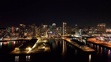 Photo for San Diego Skyline At San Diego In California United States. Megalopolis Downtown Cityscape. Business Travel. San Diego Skyline At San Diego In California United States. - Royalty Free Image