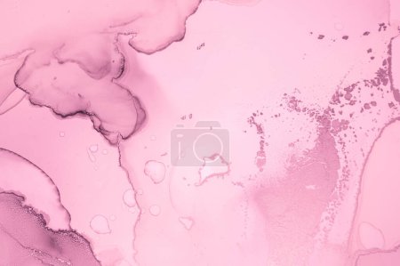Photo for Elegant Liquid Marble. Acrylic Mix. Art Wave Print. Abstract Paper. Feminine Fluid Effect. Alcohol Luxury Marble. Gold Background. Oil Grunge Paint. Ethereal Pink Marble. - Royalty Free Image
