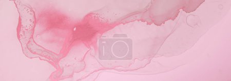 Photo for Gold Pink Marble. Abstract Background. Oil Color Paint. Acrylic Wall. Gentle Fluid Effect. Alcohol Luxury Marble. Elegant Illustration. Art Grunge Print. Watercolour Liquid Marble. - Royalty Free Image