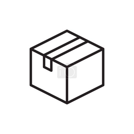 Illustration for Box icon in flat style. Delivery vector illustration on white isolated background. Cargo business concept. - Royalty Free Image