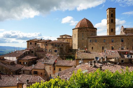 Photo for Volterra town skyline. Panoramic view of Volterra, Tuscany, Italy - Royalty Free Image