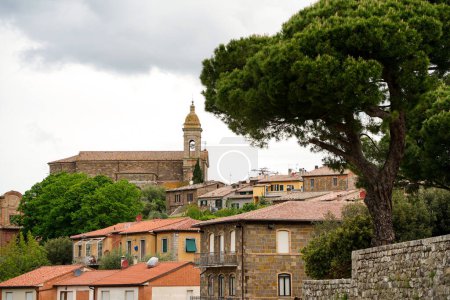 Photo for Skyline of Montalcino, medieval town in Tuscany, Italy - Royalty Free Image