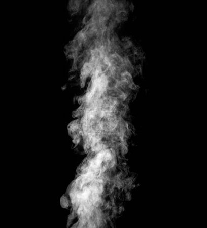 Foto de Vapor blanco sobre fondo negro aislado. - Imagen libre de derechos
