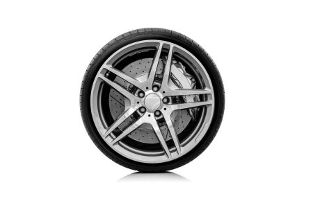 Car wheels isolated on a white background.
