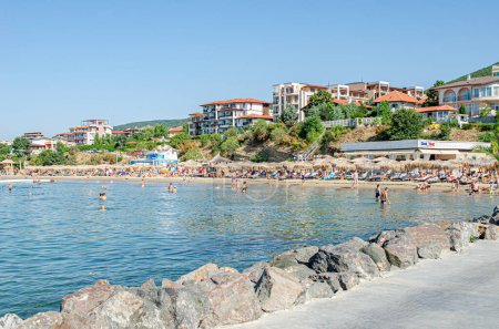 Photo for St. Vlas, Bulgaria - August 19,2014: Coastal area of the resort town of Sveti Vlas, Bulgaria. - Royalty Free Image
