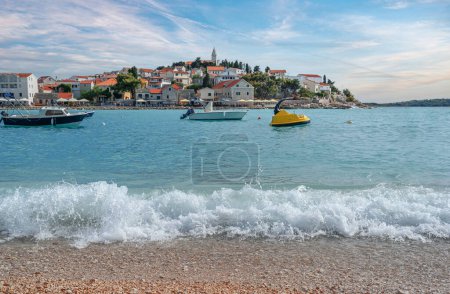 Photo for View of Primosten, Croatia. Dalmatian coast. Summer view of Primosten town. - Royalty Free Image