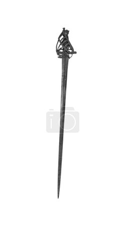 Photo for Antique saber or sword isolated on a white background. - Royalty Free Image
