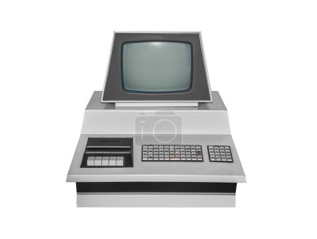 Old computer isolated on a white background.