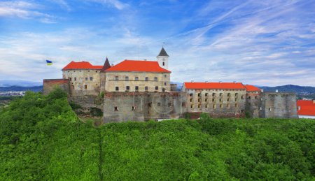 Picturesque view to the Palanok Castle in Mukachevo, Transcarpathian region in Ukraine