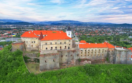 Picturesque view to the Palanok Castle in Mukachevo, Transcarpathian region in Ukraine