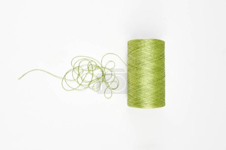 Photo for Yarn rope and fabric white background isolated style. - Royalty Free Image