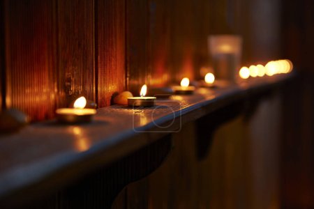 Photo for Sauna candle style with wood style. - Royalty Free Image