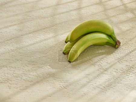 Photo for Banana is on the wooden table, healthy lifestyle, yellow and green. - Royalty Free Image