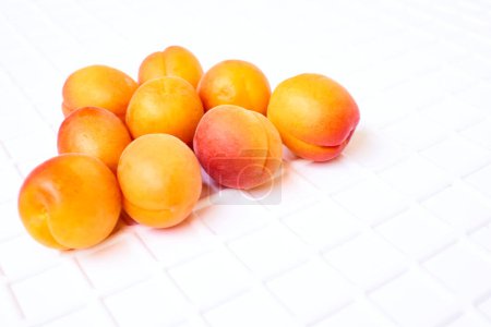 Fresh ripe apricot fruits, tast of warm summer                               