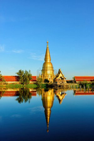 Photo for The pagoda is named Phra Mahathat Chedi Si Wiang Chai located in Li District, Lamphun Province, Thailand. It is a place of worship for the people of the North Thailand. - Royalty Free Image