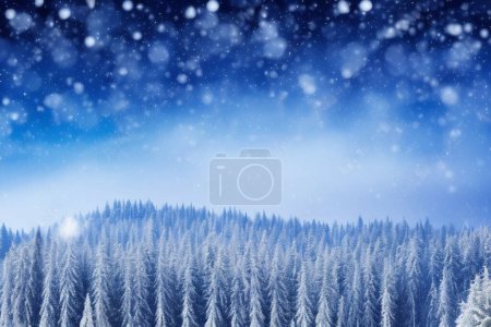Winter season background. Beautiful winter background with snow. New Year, Christmas and other holidays, web poster, greeting card.