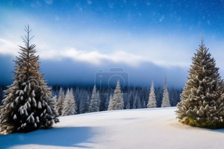 Winter season background. Beautiful winter background with snow. New Year, Christmas and other holidays, web poster, greeting card.
