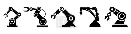 Téléchargez les photos : Robotique manipulateur main silhouette icône symbole. - en image libre de droit
