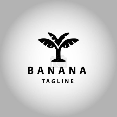 Ilustración de Diseño plano del logotipo del plátano del árbol del estilo. - Imagen libre de derechos