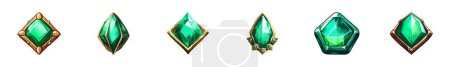 Illustration for Emerald set, isolated on white background. - Royalty Free Image