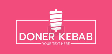 Téléchargez les illustrations : Logo Shawarma pour les restaurants et les marchés. Modèle de logo de donateur Kebab. - en licence libre de droit