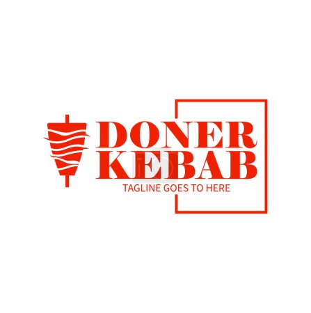 Téléchargez les illustrations : Logo Shawarma pour les restaurants et les marchés. Modèle de logo de donateur Kebab. - en licence libre de droit