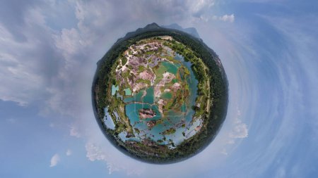 Photo for Spherical view on the environment that is surrounded by water landscape. - Royalty Free Image