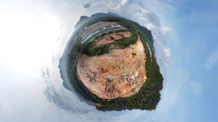 Photo for Spherical view on the environment scene around the quarry landscape. - Royalty Free Image