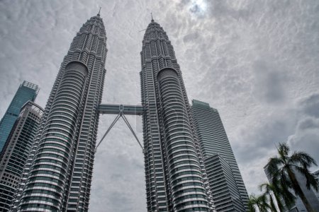 Photo for Kuala Lumpur. Malaysia. January 12, 2024. Daytime architecture building scene of the famous the Malaysian Petronas Twin Tower at Kuala Lumpur City Centre. - Royalty Free Image